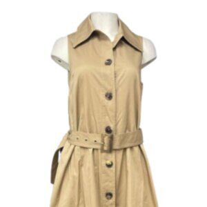 Kate Spade New York Women's Dark Khaki Classic Trench Shirtdress
